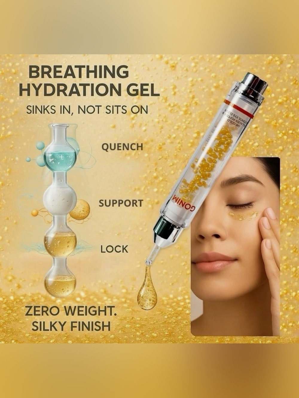 GONIM Eye Gel 24k Gold Collagen Peptide & Retinol Eye Elixir - Picture 4 of 6
